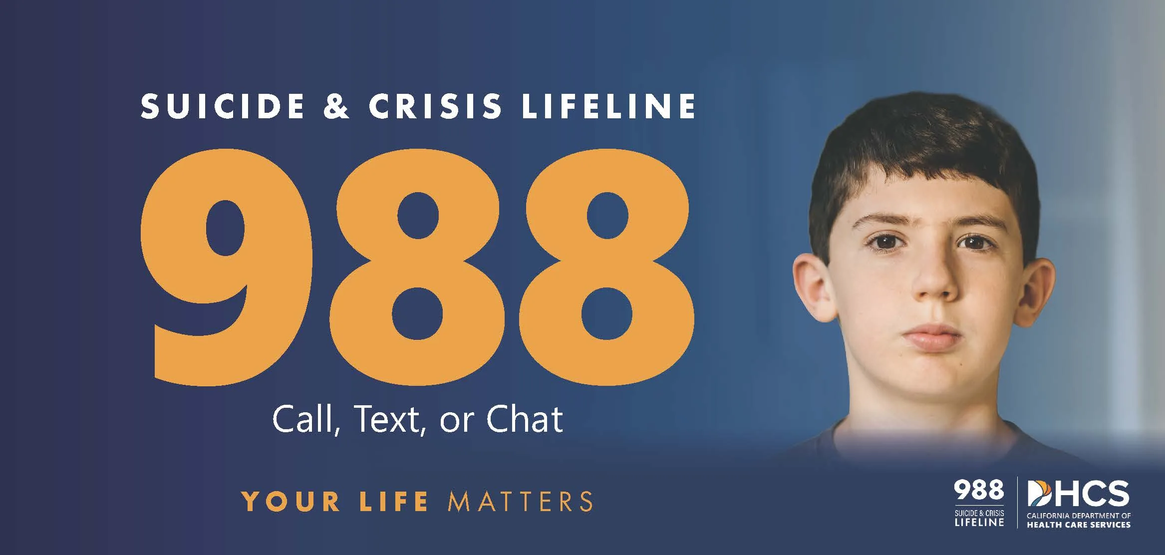 988 your life matters campaign image of boy